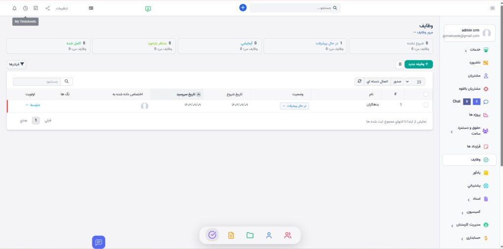 مدیریت پروژه‌ها، وظایف و قراردادها گوماتو